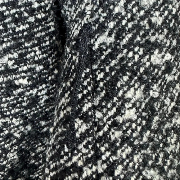 Calvin Klein Wool Blend Pea Coat Jacket Small White Black Doble Breasted Tweed - Picture 10 of 10
